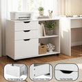Artiss 3 Drawer Mobile Filing Cabinet White Printer Stand