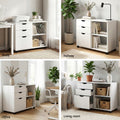 Artiss 3 Drawer Mobile Filing Cabinet White Printer Stand