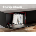 Artiss 200CM TV Cabinet Black High Gloss 3 Cabinets Floating