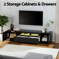 Artiss TV Unit 180cm Black Storage Drawer RGB LED Entertainment