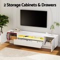 Artiss TV Unit 180cm White Storage Drawer RGB LED Entertainment