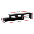 Artiss TV Cabinet Entertainment Unit 215cm Black LED