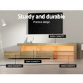 Artiss TV Cabinet 215cm LED Entertainment Unit Pine