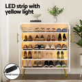 Artiss Shoe Rack 5-Tier 20 Pairs Storage Cabinet LED Light