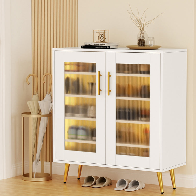 Artiss Shoe Rack 5-Tier 20 Pairs Storage Cabinet LED Light