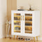 Artiss Shoe Rack 5-Tier 20 Pairs Storage Cabinet LED Light