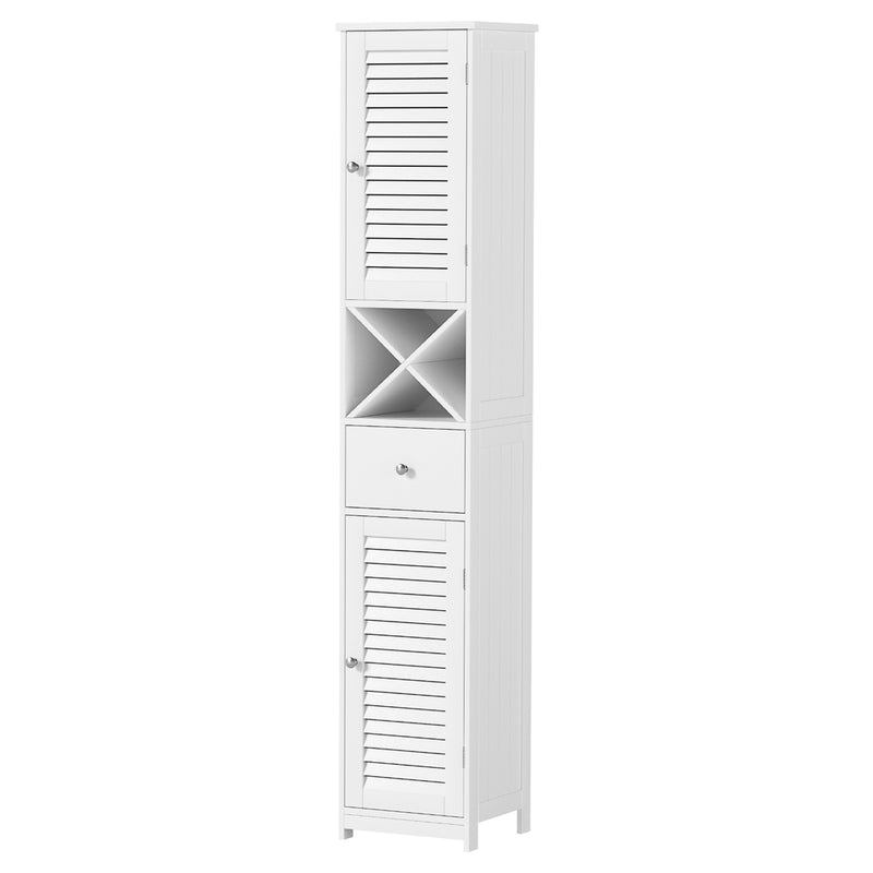 Artiss 170cm Tall Bathroom Storage Cabinet White Corner Louver Door