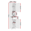 Artiss 170cm Tall Bathroom Storage Cabinet White Corner Louver Door