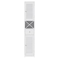 Artiss 170cm Tall Bathroom Storage Cabinet White Corner Louver Door