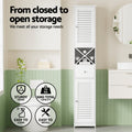 Artiss 170cm Tall Bathroom Storage Cabinet White Corner Louver Door