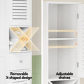 Artiss 170cm Tall Bathroom Storage Cabinet White Corner Louver Door