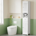 Artiss 170cm Tall Bathroom Storage Cabinet White Corner Louver Door