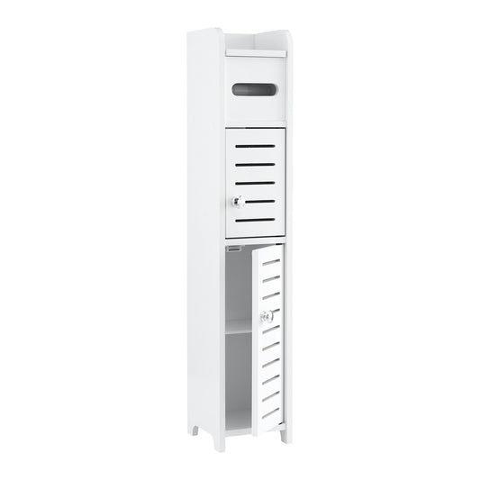 Artiss 3-Tier Slim Bathroom Storage Cabinet White Toilet Paper