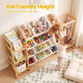 Keezi 3-in-1 Kids Toy Storage Organiser with 12 Bins, Shelves & Animal Storage