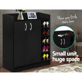 Artiss Shoe Rack Cabinet 21 Pairs Adjustable Shelves Black
