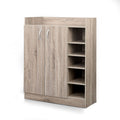Artiss Shoe Rack Cabinet 21 Pairs Adjustable Shelves Pine