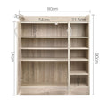 Artiss Shoe Rack Cabinet 21 Pairs Adjustable Shelves Pine