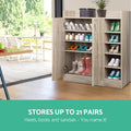 Artiss Shoe Rack Cabinet 21 Pairs Adjustable Shelves Pine