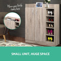 Artiss Shoe Rack Cabinet 21 Pairs Adjustable Shelves Pine