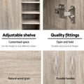 Artiss Shoe Rack Cabinet 21 Pairs Adjustable Shelves Pine