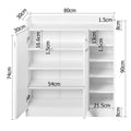 Artiss Shoe Rack Cabinet 21 Pairs Adjustable Shelves White