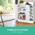 Artiss Shoe Rack Cabinet 21 Pairs Adjustable Shelves White