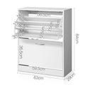 Artiss Shoe Rack Cabinet 24 Pairs Adjustable Shelves White