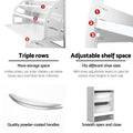 Artiss Shoe Rack Cabinet 24 Pairs Adjustable Shelves White