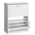Artiss Shoe Rack Cabinet 24 Pairs Adjustable Shelves White
