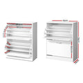 Artiss 2x Shoe Cabinet Storage Organiser 2 Flip Drawer White
