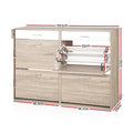 Artiss Shoe Rack Cabinet 36 Pairs Adjustable Shelves Pine