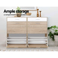 Artiss Shoe Rack Cabinet 36 Pairs Adjustable Shelves Pine