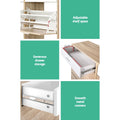 Artiss Shoe Rack Cabinet 36 Pairs Adjustable Shelves Pine