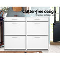 Artiss Shoe Rack Cabinet 36 Pairs Adjustable Shelves White