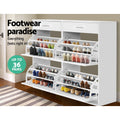 Artiss Shoe Rack Cabinet 36 Pairs Adjustable Shelves White