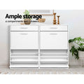 Artiss Shoe Rack Cabinet 36 Pairs Adjustable Shelves White