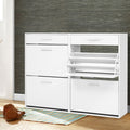 Artiss Shoe Rack Cabinet 36 Pairs Adjustable Shelves White