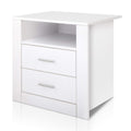 Artiss Bedside Table 2 Drawer White with Shelf