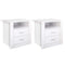 Artiss Bedside Table 2 Drawer White 2 Pack with Shelf