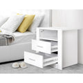 Artiss Bedside Table 2 Drawer White 2 Pack with Shelf