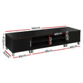 Artiss TV Cabinet 190cm Black Entertainment Unit