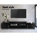 Artiss TV Cabinet 190cm Black Entertainment Unit