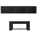 Artiss TV Unit & Coffee Table Set Storage Cabinet Black