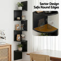 Artiss 5-Tier Corner Floating Wall Shelf Bookshelf Black