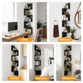 Artiss 5-Tier Corner Floating Wall Shelf Bookshelf Black