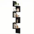 Artiss 5-Tier Corner Floating Wall Shelf Bookshelf Black