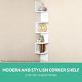 Artiss Floating Corner Wall Shelf 5-Tier White