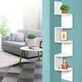 Artiss Floating Corner Wall Shelf 5-Tier White