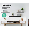 Artiss Floating Wall Shelf Set 3 Black