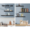 Artiss Floating Wall Shelf Set 3 Black